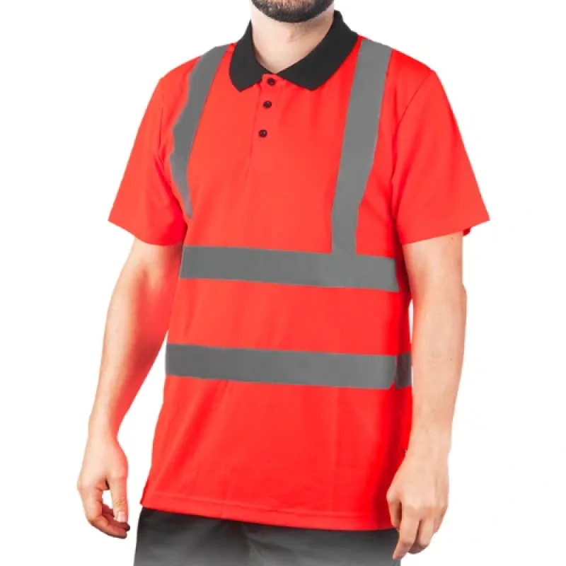 Reis POLOROUTE výstražné tričko červené
