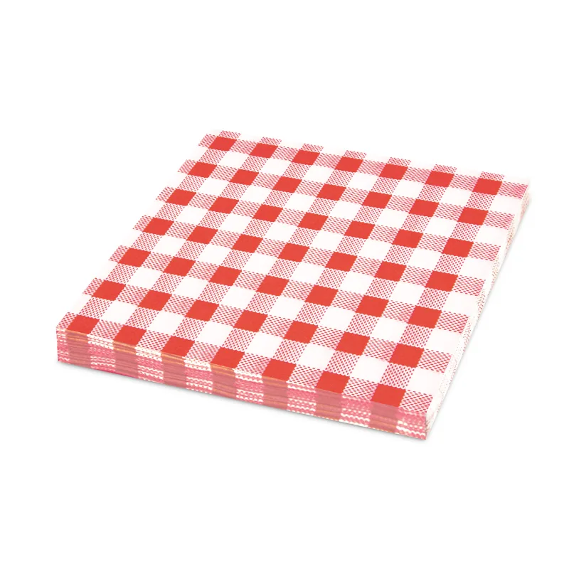 Ubrousky 1-vrstvé 33 x 33 cm KARO červené [100 ks] (70551 - 5D)