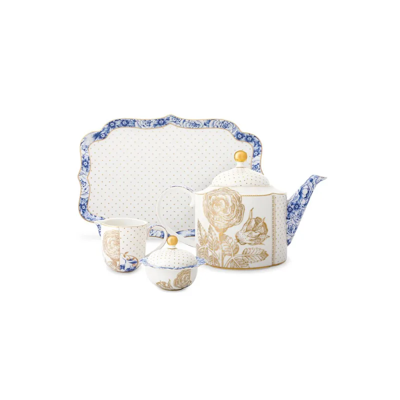 Pip Studio Royal White mlékovka 260ml, bílo-modrá