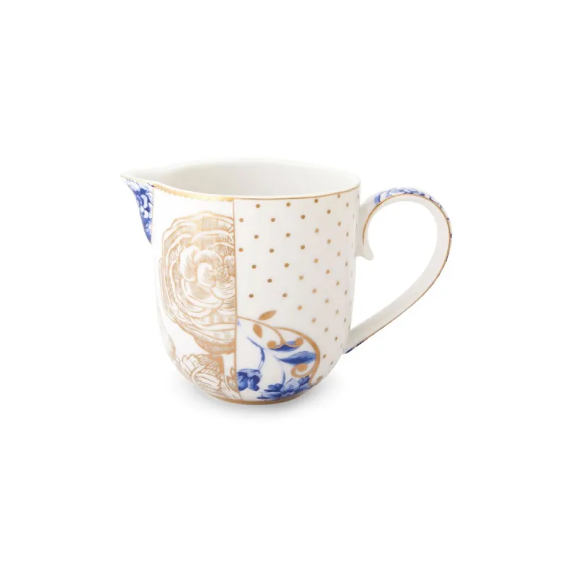 Pip Studio Royal White mlékovka 260ml, bílo-modrá