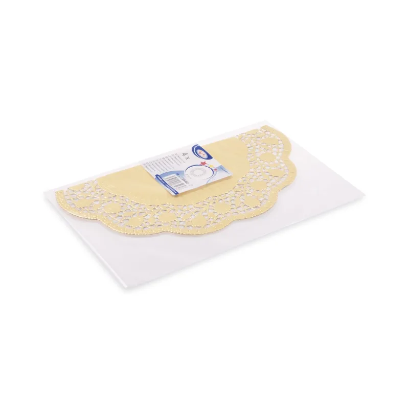Dekorativní krajky kulaté zlaté Ø 30 cm [4 ks] (65460)