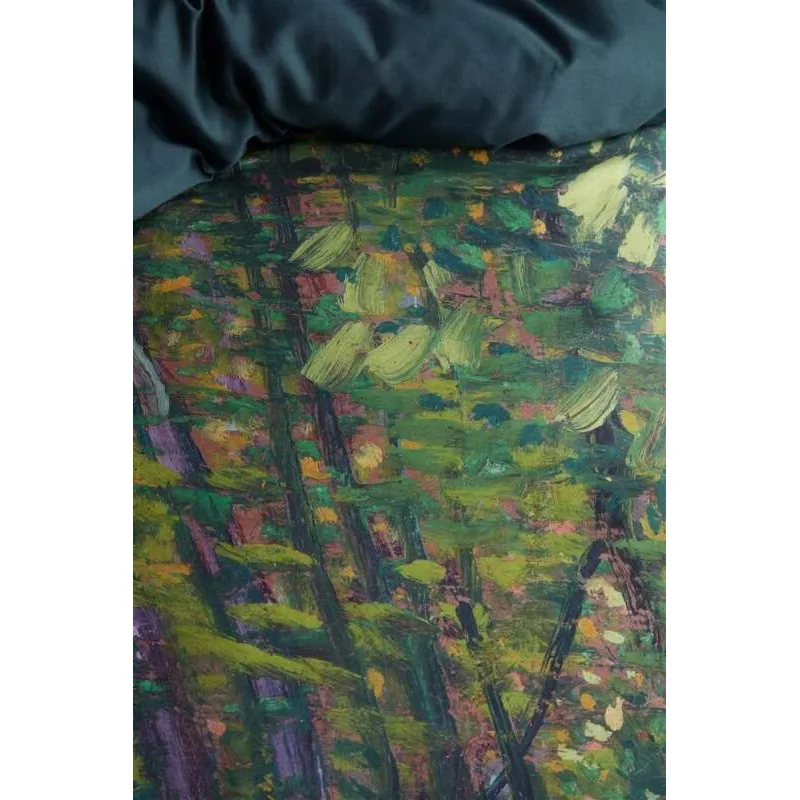 Van Gogh prodloužené povlečení Trees Green, 140x200/220 + 60x70, bavlněný satén 220TC, holandský typ
