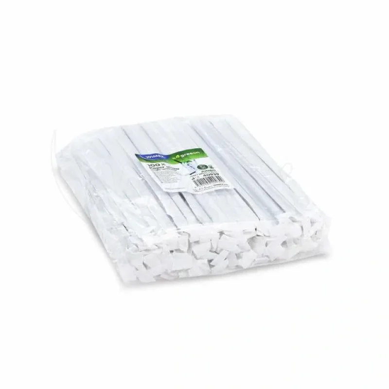 Slámky papírové Jumbo černé Ø8 mm x 25cm jednotlivě balené [100 ks] (40939)