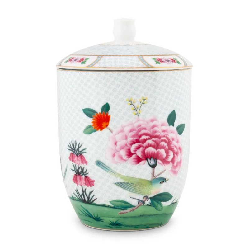 Pip Studio Blushing Birds skladovací dóza 1,5l, bílá