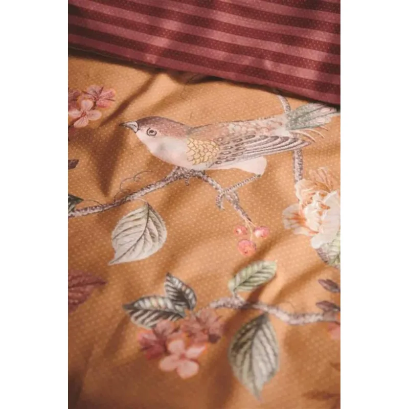 Pip Studio perkálové povlečení Good Nightingale okrové 200x200+2x 70x90 cm