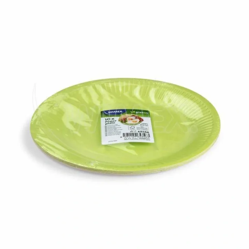 Papírové talíře zelené mělké Ø 23 cm [10 ks] (65356)