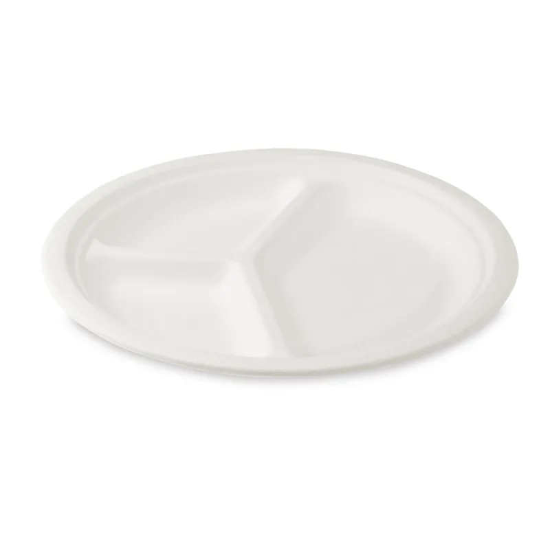 Talíř dělený na 3 porce BIO cukrová třtina Ø 26 cm [50 ks] (41028)