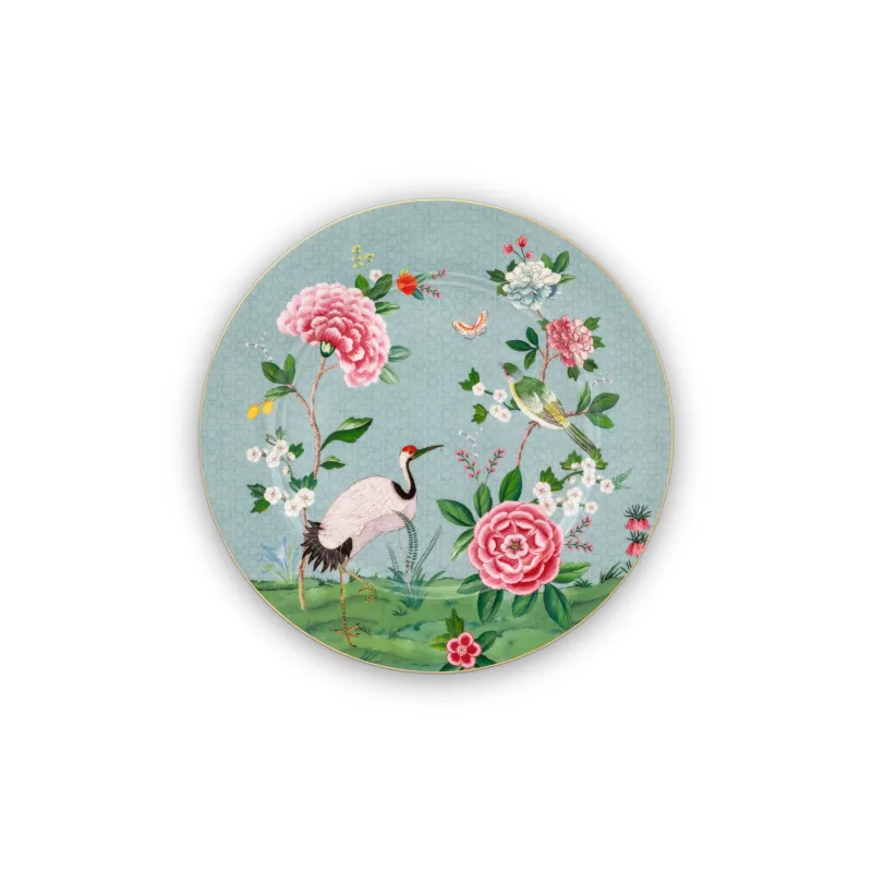 Pip Studio Blushing Birds blue, talíř, průměr 32cm, modrý
