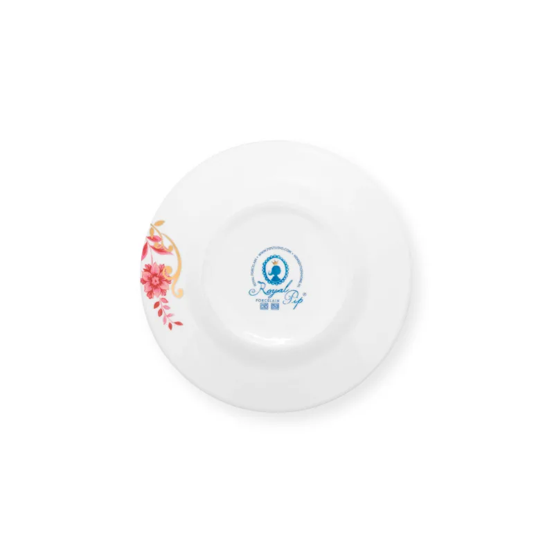 Pip Studio Royal stripes talíř Ø12cm, Bílo-tmavě růžový