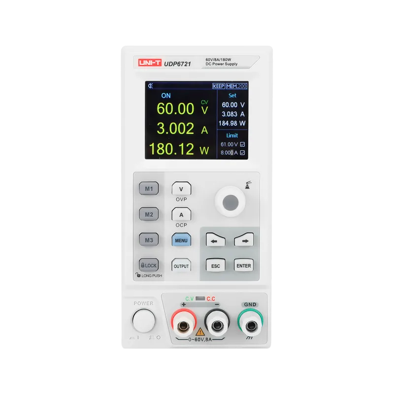 Laboratórny zdroj napájania Uni-T UDP6721 LCD displej Prúd: 0~8 A, 180W MIE0486