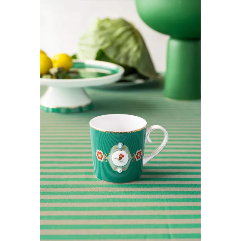 Pip Studio Love Birds hrnek 165ml, zelený