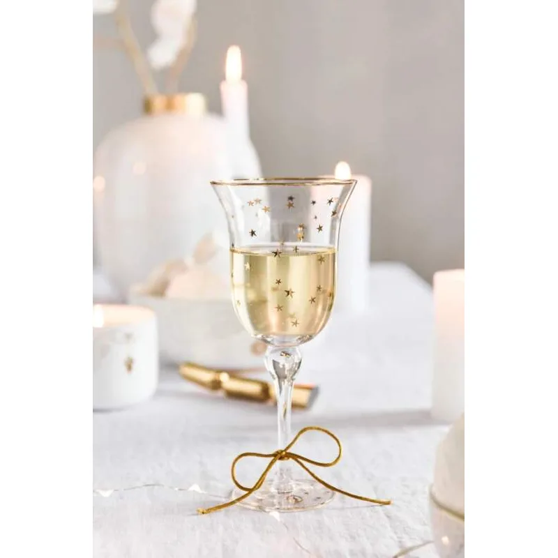 Pip Studio Royal Winter Stars Gold sklenice na víno, 365ml
