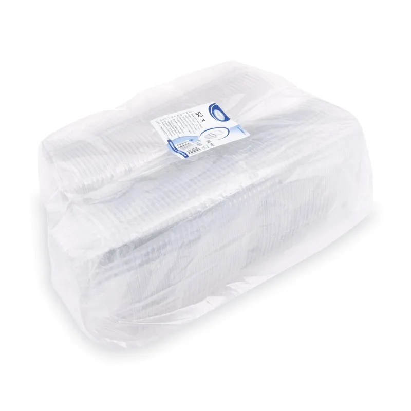 Miska oválná průhledná s víčkem 250 ml (rPET) [50 ks] (77802)