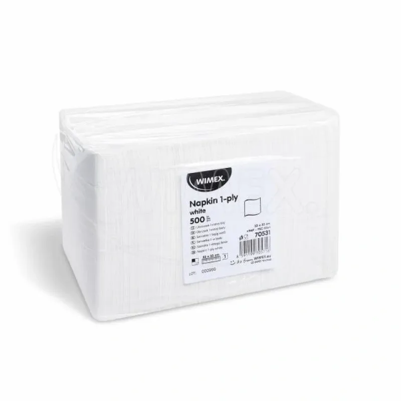 Ubrousky 1-vrstvé 33 x 33 cm bílé (PAP - FSC Mix) [500 ks] (70531)