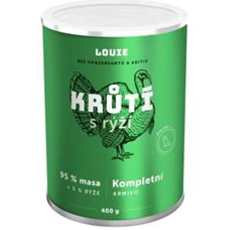 Louie konz. pro psy krůtí s rýží 400 g