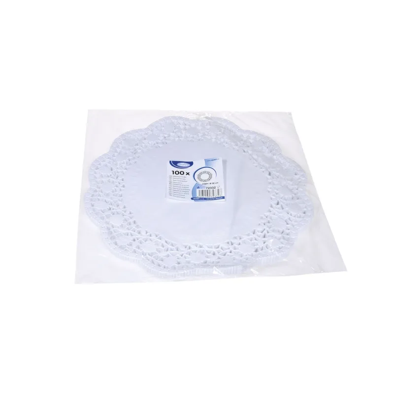 Dekorativní krajky kulaté Ø 32 cm [100 ks] (72332)