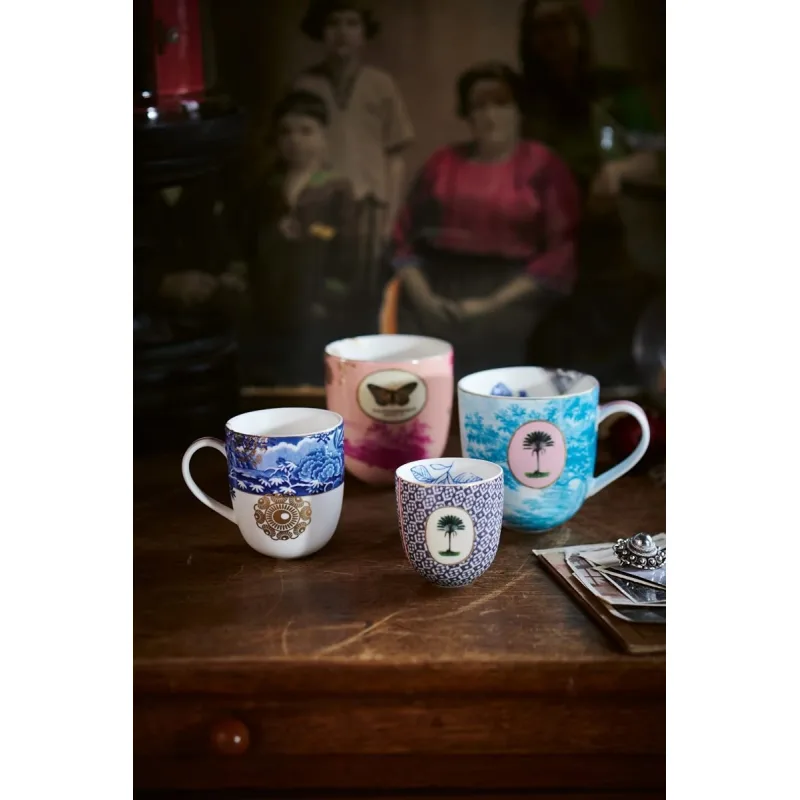 Pip Studio Heritage espresso hrneček 100ml, modrý