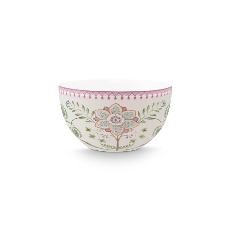 Pip Studio Lily & Lotus miska Ø18cm, bílá