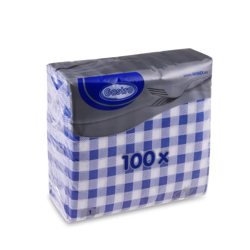 Ubrousky 1-vrstvé 33 x 33 cm KARO modré [100 ks] (70553 - E12A)