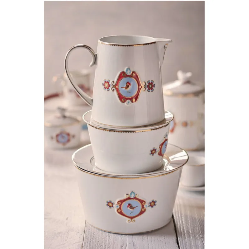 Pip Studio Love Birds Medallion mísa Ø 15cm, bílá