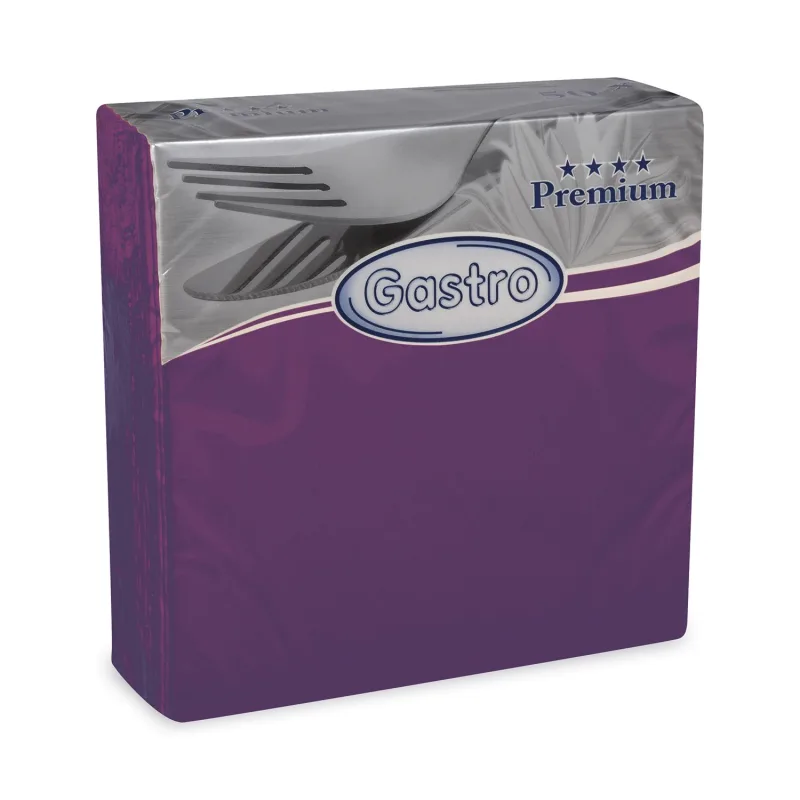Ubrousky PREMIUM z netkané textilie tmavě fialové 40 x 40 cm [50 ks] (89111)