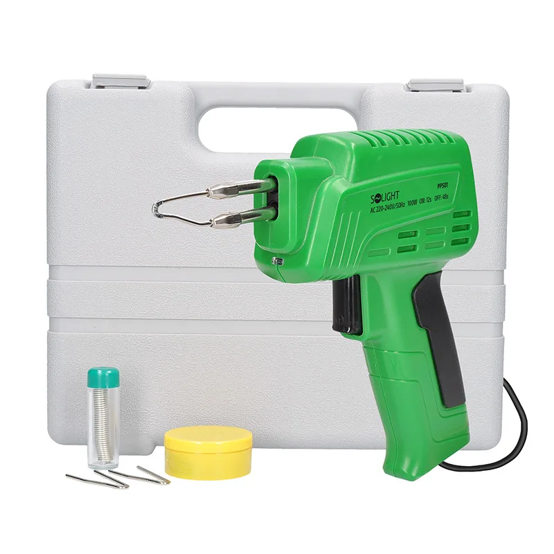 Solight Holding s.r.o. Pištoľ spájkovacia 100W sada PPS01