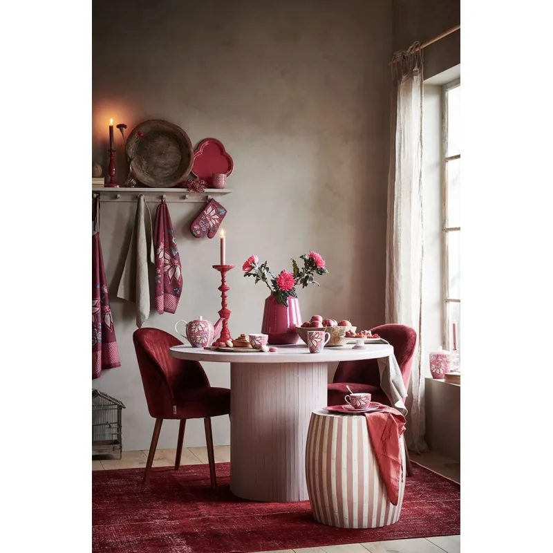 Pip Studio Flower Festival sada 2 hrnků 350ml, tmavě růžová