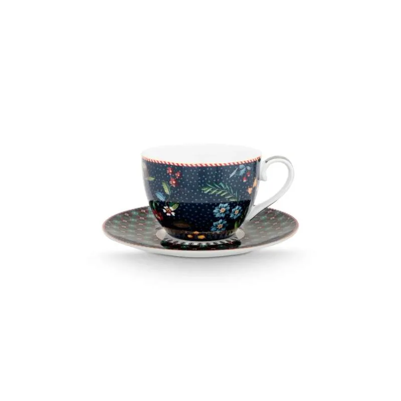 Pip Studio Berry Blues sada 2ks šálků s podšálky 270ml, modré