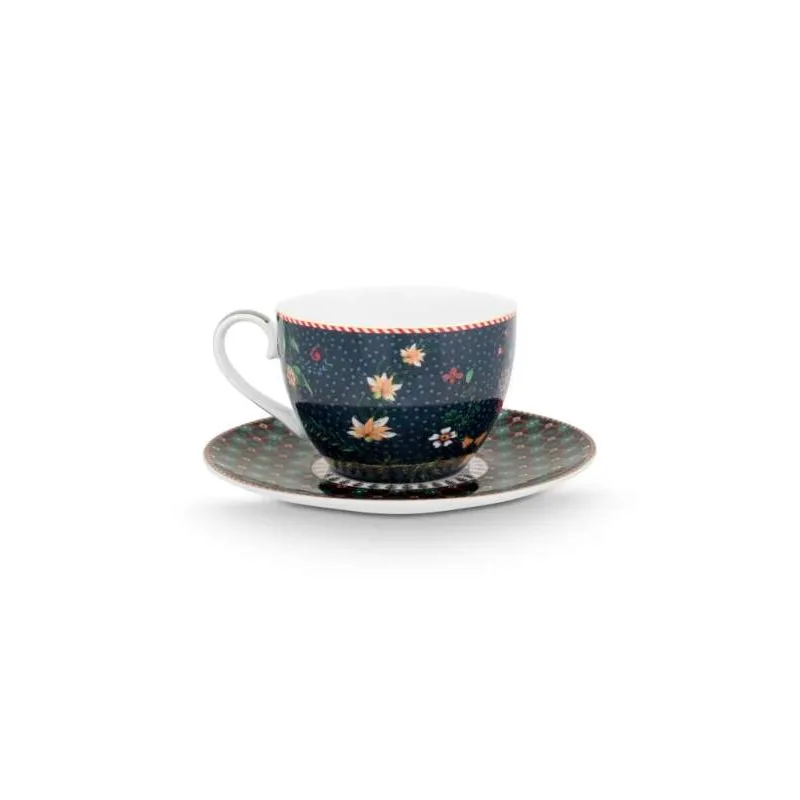 Pip Studio Berry Blues sada 2ks šálků s podšálky 270ml, modré