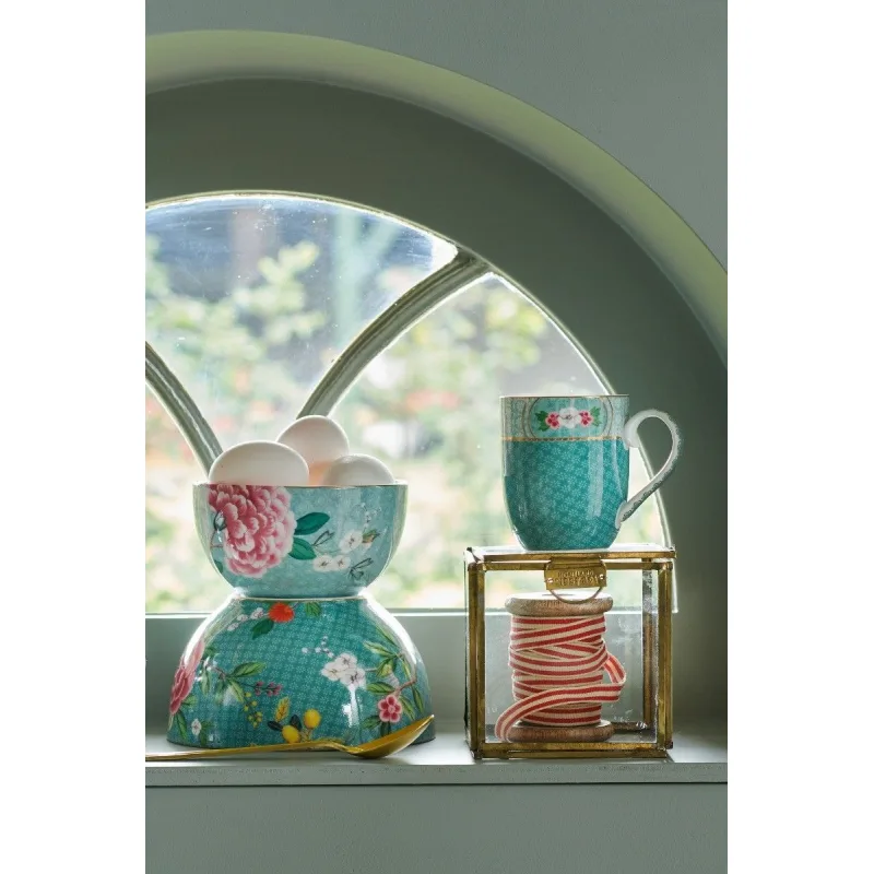 Pip Studio Blushing Birds blue miska Ø12cm, modrá
