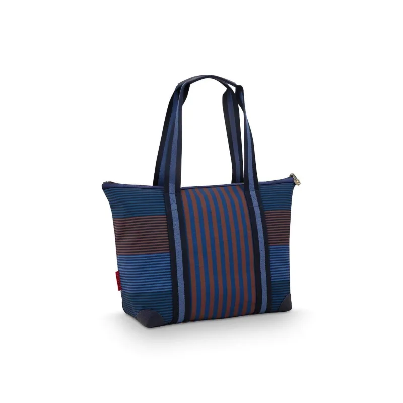 Pip Studio Tilda Stripe Plážová taška, modrá