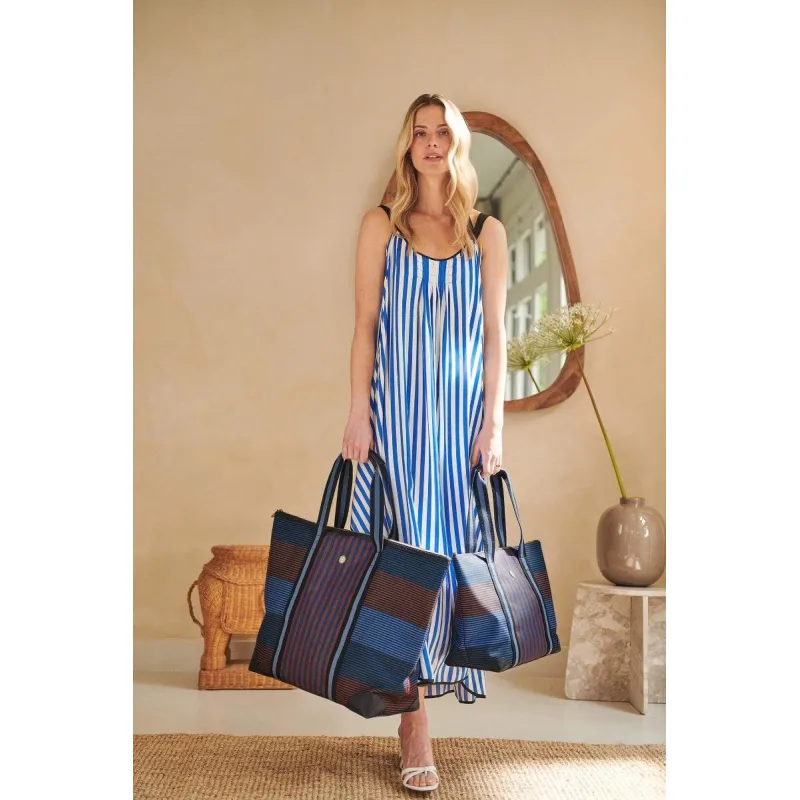 Pip Studio Tilda Stripe Plážová taška, modrá