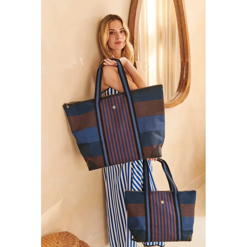 Pip Studio Tilda Stripe Plážová taška, modrá