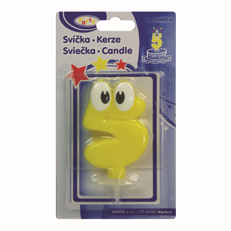 Číslová svíčka se stojánkem (5) 80 mm [1 ks] (37305)