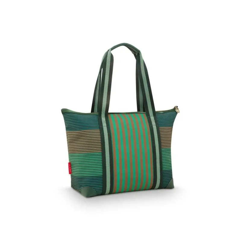 Pip Studio Tilda Stripe Plážová taška, zelená