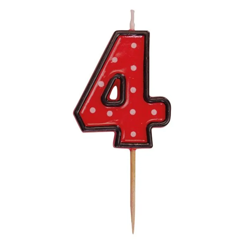 Číslová svíčka na špejli (4) 50 mm [1 ks] (37204)