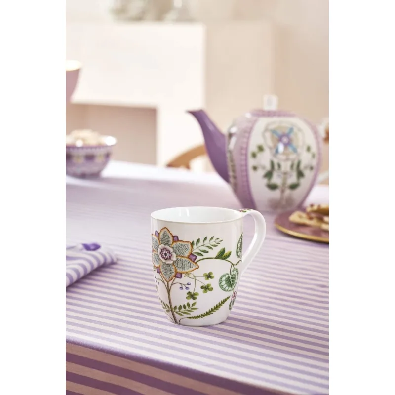 Pip Studio Lily & Lotus sada 2 hrnků 440ml, lila