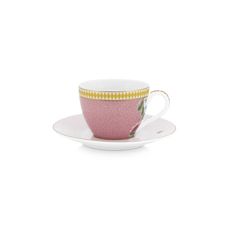 Pip Studio La Majorelle espresso šálek s podšálkem 100ml, růžový