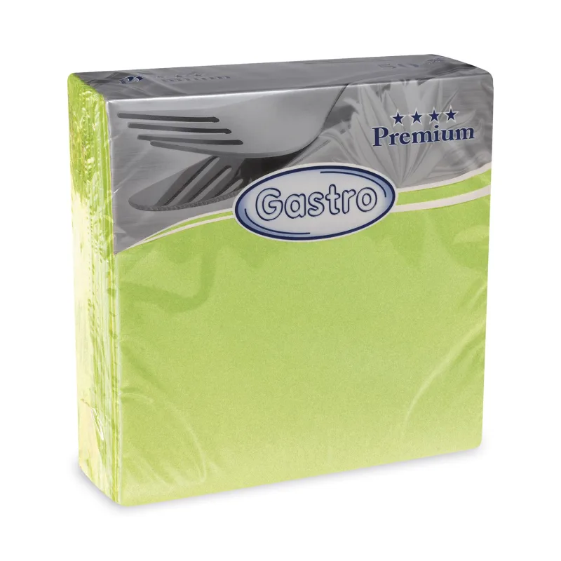 Ubrousky PREMIUM z netkané textilie žlutozelené 40 x 40 cm [50 ks] (89117)