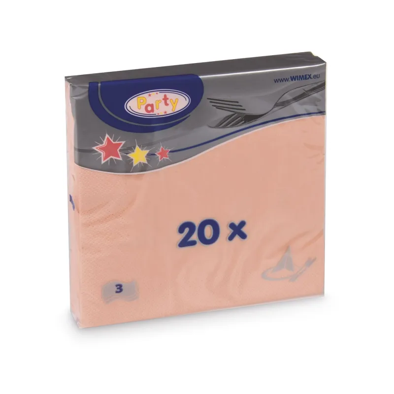 Ubrousky 3-vrstvé 33 x 33 cm apricot [20 ks] (70704 - 5B)