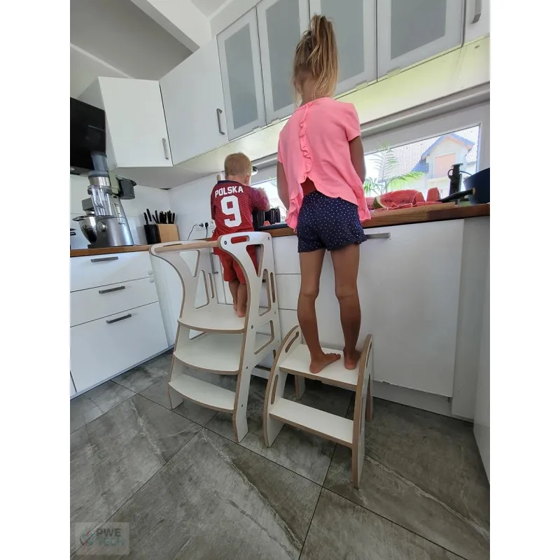 DAPAL Montessori MultiStep pomocné schodíky biele 425 × 425 × 70 mm