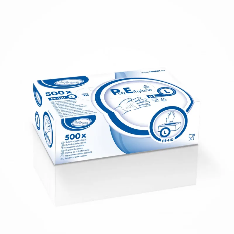 Rukavice jednorázové HDPE (velikost L) [500 ks] (68115)