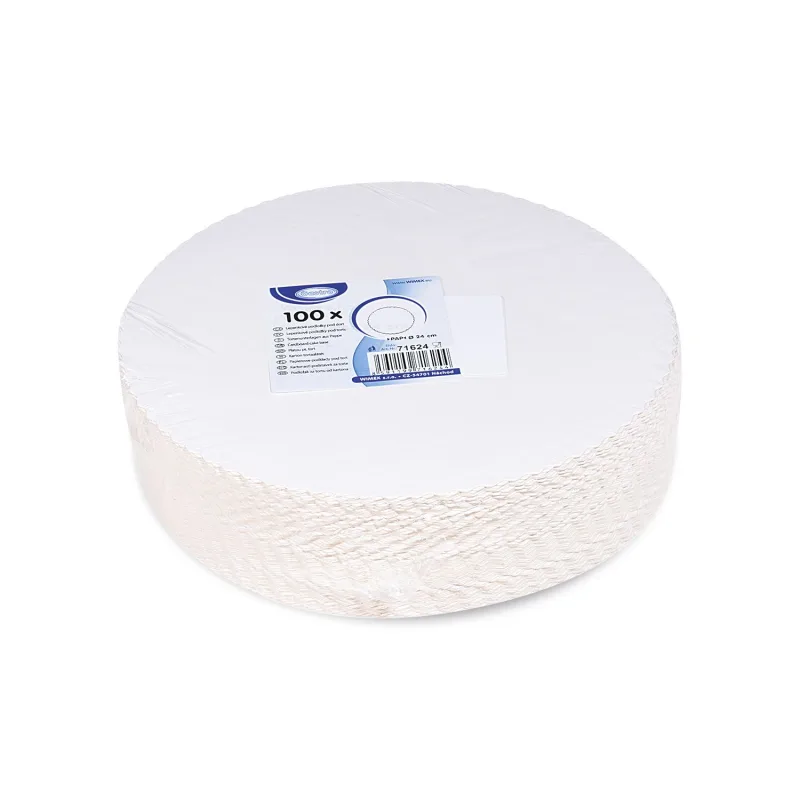Lepenkové podložky pod dort Ø 24 cm RECY [100 ks] (71624-12A)