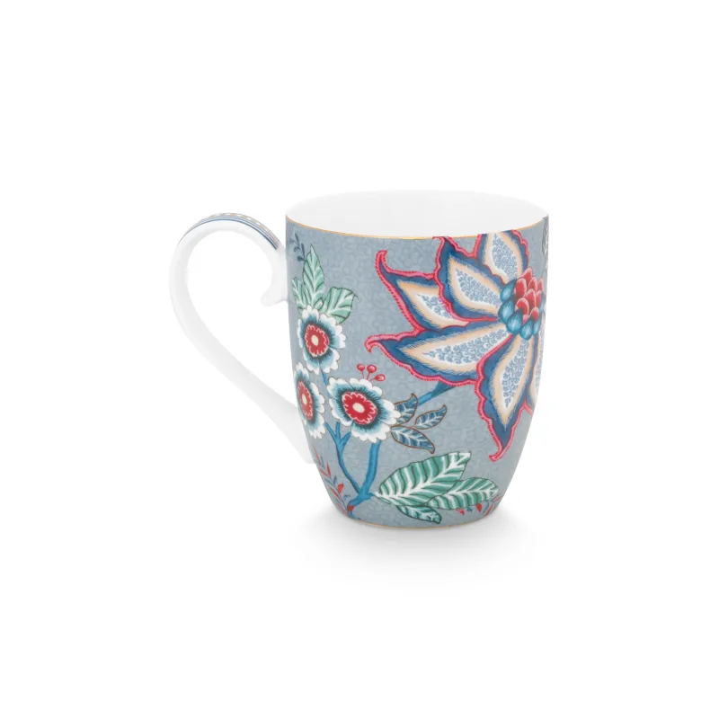 Pip Studio Flower Festival sada 2 hrnků 440ml, modrá