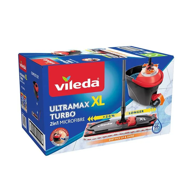 Súprava upratovacia Vileda Ultramax XL TURBO mop na podlahy + vedro + grátis hlavica PET