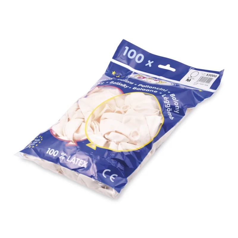 Nafukovací balónky bílé M [100 ks] (53000 - 6C)