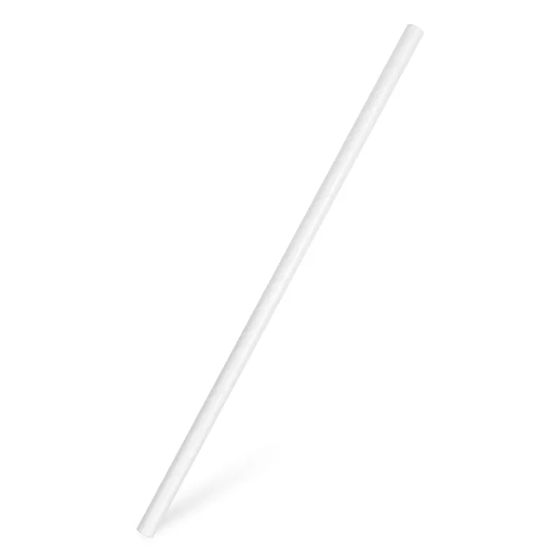 Slámky papírové JUMBO bílé 25 cm, Ø 8 mm [100 ks] (40900)