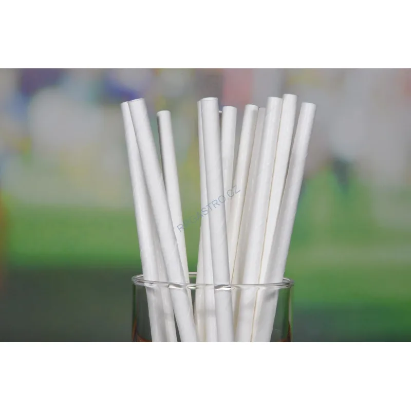 Slámky papírové JUMBO natural 25 cm, Ø 8 mm [100 ks] (40901)