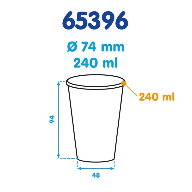 Papírové kelímky zelené (PAP/PE) (Ø 74 mm), 240 ml [10 ks] (65396)
