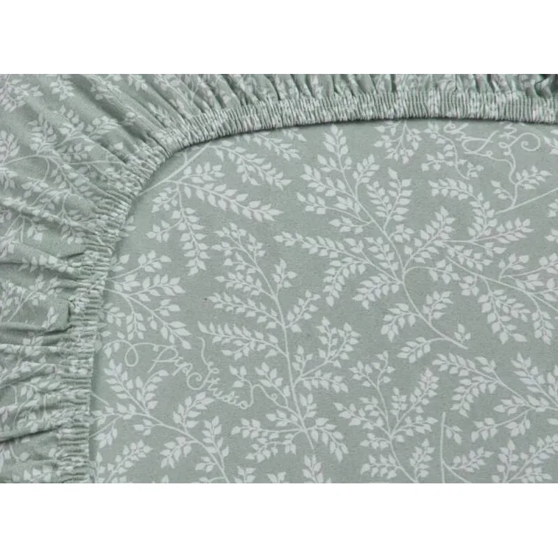Pip Studio Leafy kvalitní bavlněné prostěradlo s lycrou 180x200/220 cm, zelené